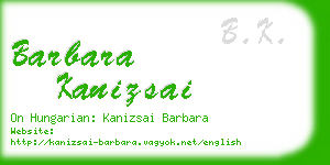barbara kanizsai business card